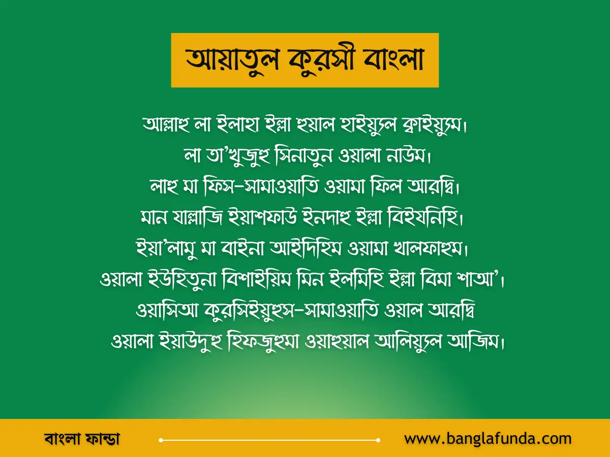 ayatul kursi bangla photo